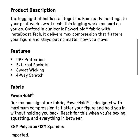 Fabletics On-The-Go PowerHold® High-Waisted Legging, large - Picture 6 of 6